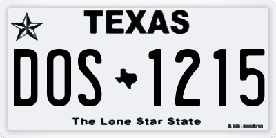 TX license plate DOS1215