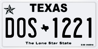 TX license plate DOS1221