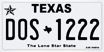 TX license plate DOS1222
