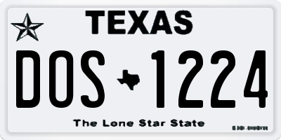 TX license plate DOS1224