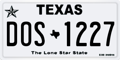 TX license plate DOS1227