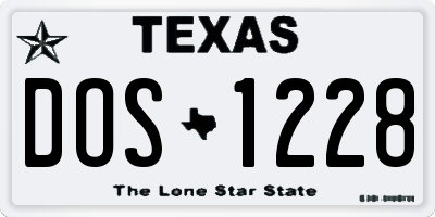 TX license plate DOS1228