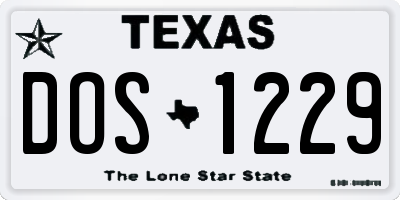 TX license plate DOS1229