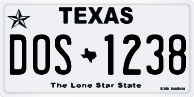 TX license plate DOS1238