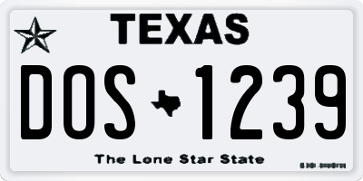 TX license plate DOS1239