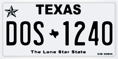 TX license plate DOS1240