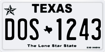 TX license plate DOS1243