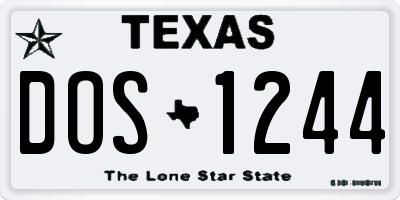 TX license plate DOS1244