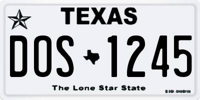 TX license plate DOS1245