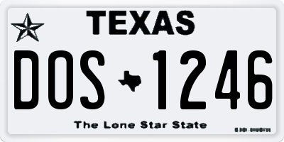 TX license plate DOS1246