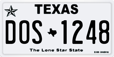 TX license plate DOS1248