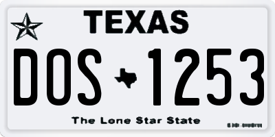 TX license plate DOS1253