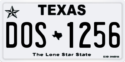 TX license plate DOS1256
