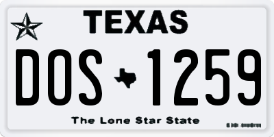 TX license plate DOS1259