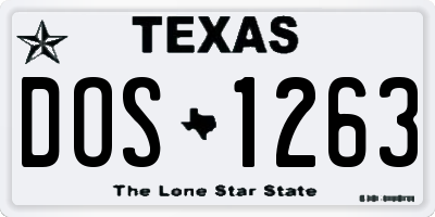 TX license plate DOS1263