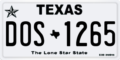 TX license plate DOS1265