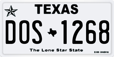 TX license plate DOS1268