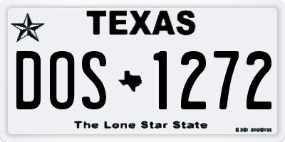 TX license plate DOS1272