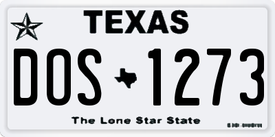 TX license plate DOS1273