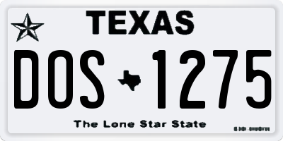 TX license plate DOS1275