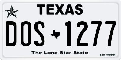 TX license plate DOS1277