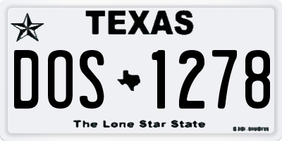 TX license plate DOS1278