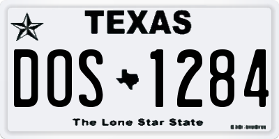 TX license plate DOS1284