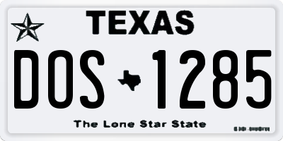TX license plate DOS1285