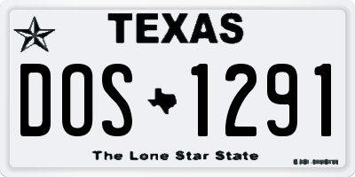 TX license plate DOS1291