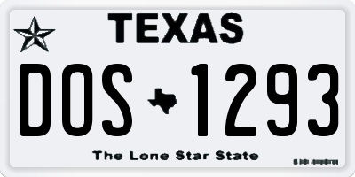TX license plate DOS1293