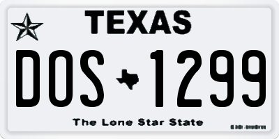 TX license plate DOS1299