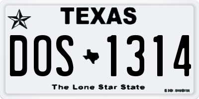 TX license plate DOS1314
