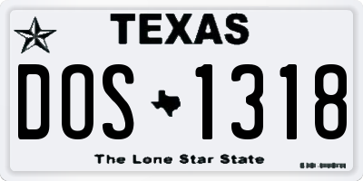 TX license plate DOS1318