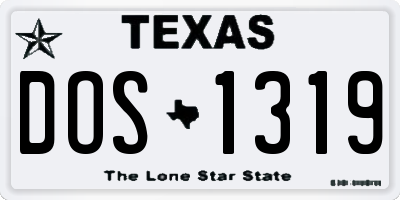 TX license plate DOS1319