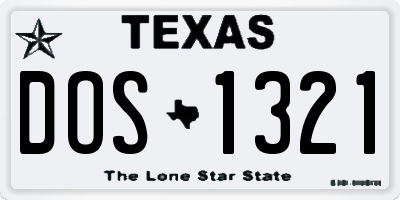 TX license plate DOS1321
