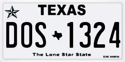 TX license plate DOS1324