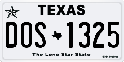 TX license plate DOS1325