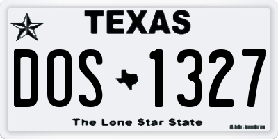 TX license plate DOS1327