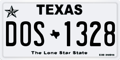 TX license plate DOS1328