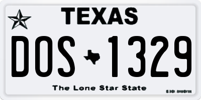 TX license plate DOS1329