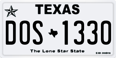 TX license plate DOS1330