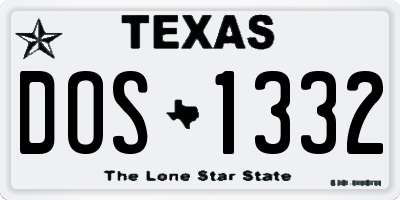TX license plate DOS1332