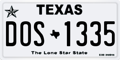 TX license plate DOS1335