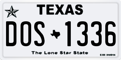 TX license plate DOS1336