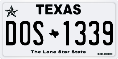 TX license plate DOS1339