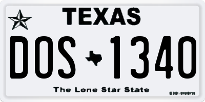 TX license plate DOS1340
