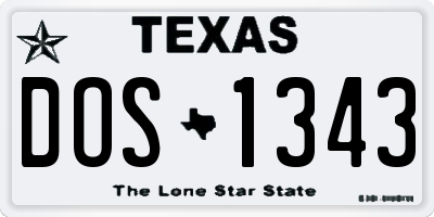 TX license plate DOS1343