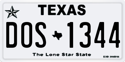 TX license plate DOS1344
