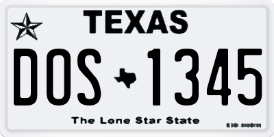 TX license plate DOS1345