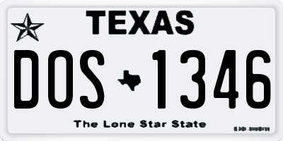 TX license plate DOS1346